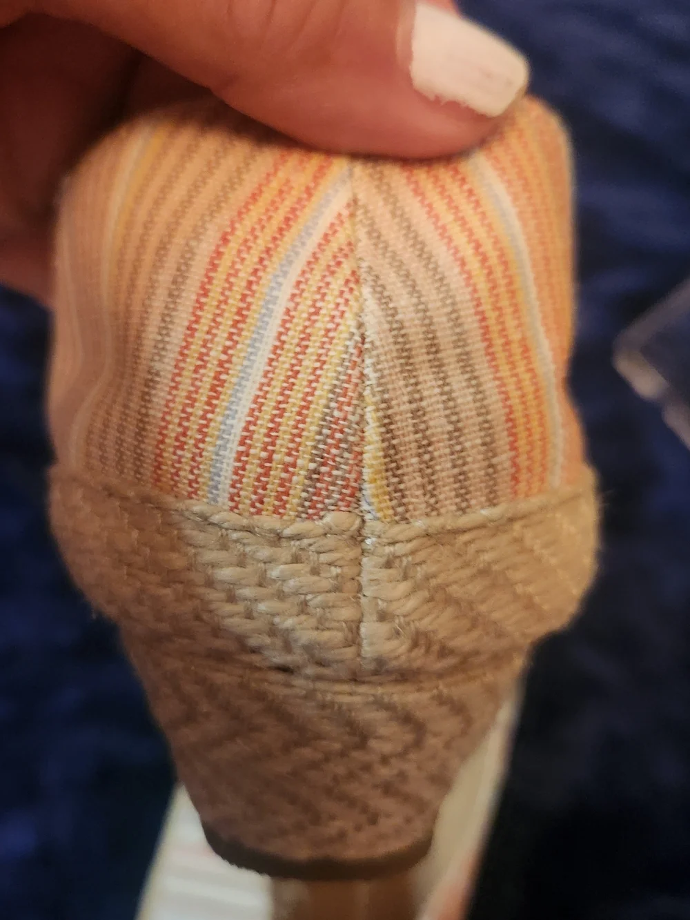 American Eagle Outfitters Striped Canvas Espadrille - Cream Multi Size 10